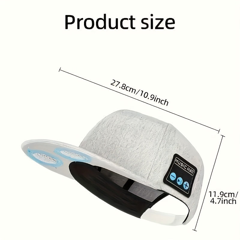 1-Pack XSound Wireless Baseball Cap with Wireless, Built-in Battery & USB-C Charging, Adjustable Unisex Sport Hat for Running, Tennis, Golf - Elastic Knit Polyester, Open-Ear Design, Capacitive Mic, Holiday/Christmas Gift, Ac