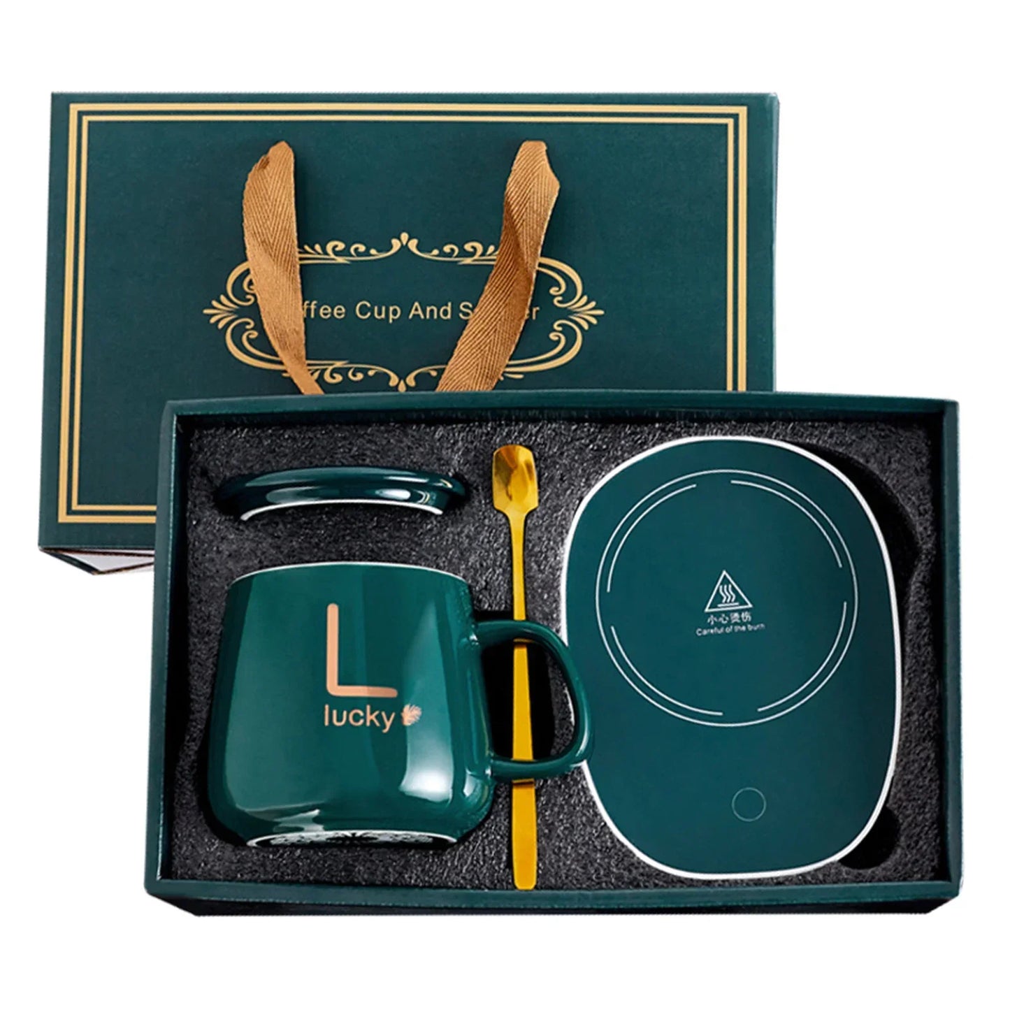 Mug à café intelligent chauffant à 55℃, tasse électrique en céramique 400 ml pour chauffer le lait et le thé, ensemble de tasses multifonctions avec thermostat, idéal comme cadeau
