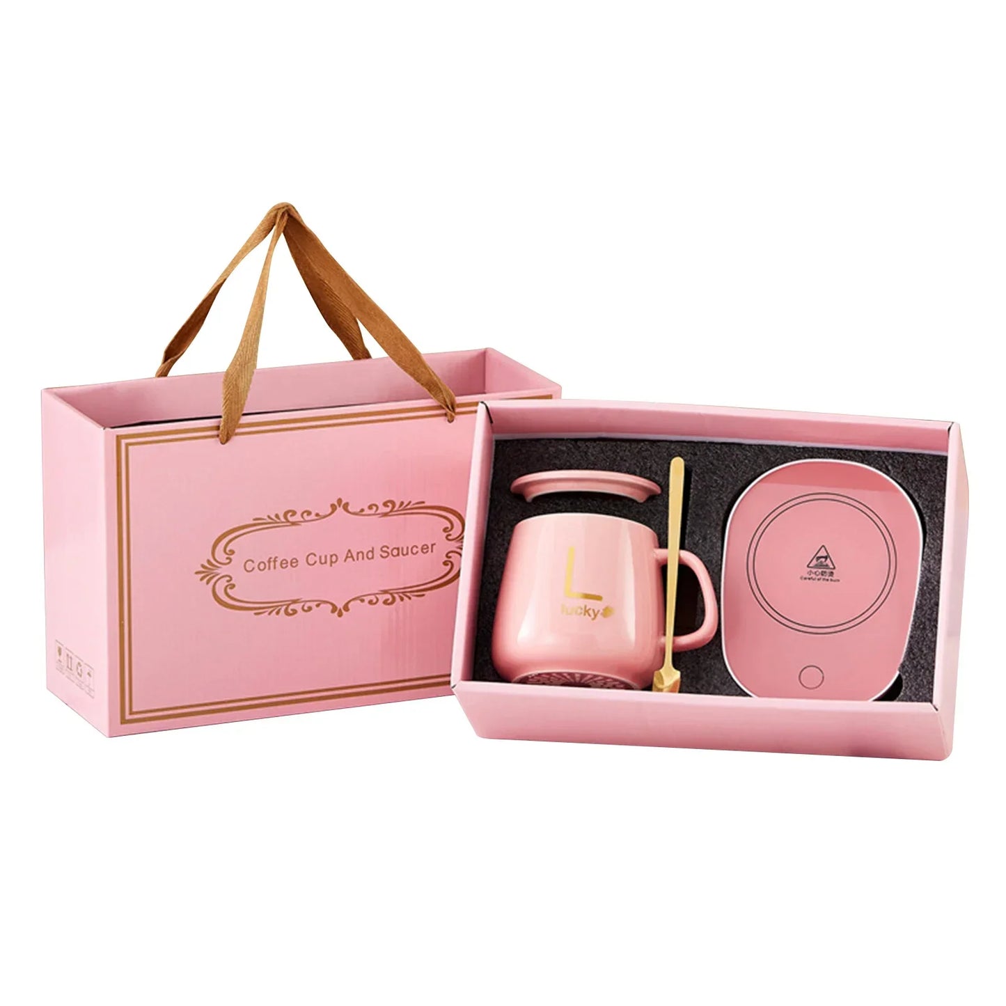 Mug à café intelligent chauffant à 55℃, tasse électrique en céramique 400 ml pour chauffer le lait et le thé, ensemble de tasses multifonctions avec thermostat, idéal comme cadeau