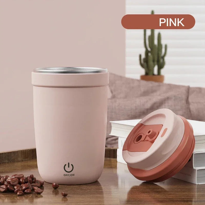 Mug magnétique automatique auto-mélangeur (Tasse à café électrique à mélange magnétique automatique, tasse à jus/lait auto-mélangeante, acier inoxydable, 401-500 ml)