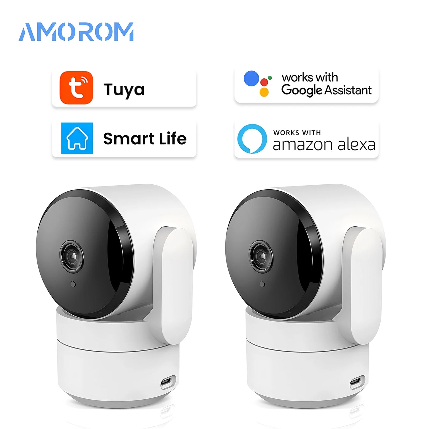 Caméra WiFi Tuya 1080P Intérieure 360° PTZ, Moniteur Bébé et Animaux, Vision Nocturne IR, Détection IA, Caméra de Surveillance IP P2P avec Google Alexa