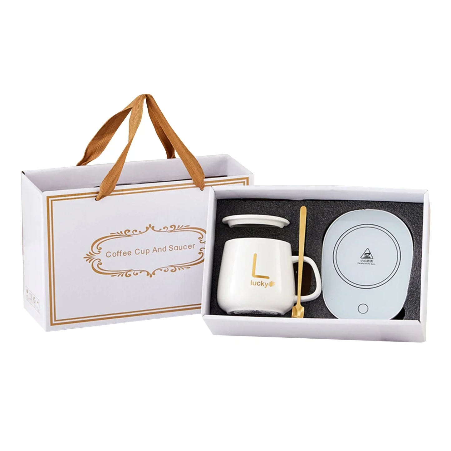 Mug à café intelligent chauffant à 55℃, tasse électrique en céramique 400 ml pour chauffer le lait et le thé, ensemble de tasses multifonctions avec thermostat, idéal comme cadeau