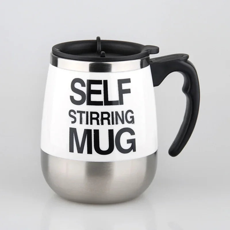 Mug magnétique automatique auto-mélangeur (Tasse à café électrique à mélange magnétique automatique, tasse à jus/lait auto-mélangeante, acier inoxydable, 401-500 ml)