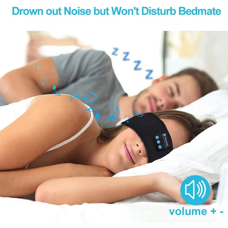 Écouteurs Bluetooth sans fil, haut-parleur sans fil, casque musical, bandeau de sport avec musique intégrée sur le côté pour dormir, masque pour les yeux, casque de voyage