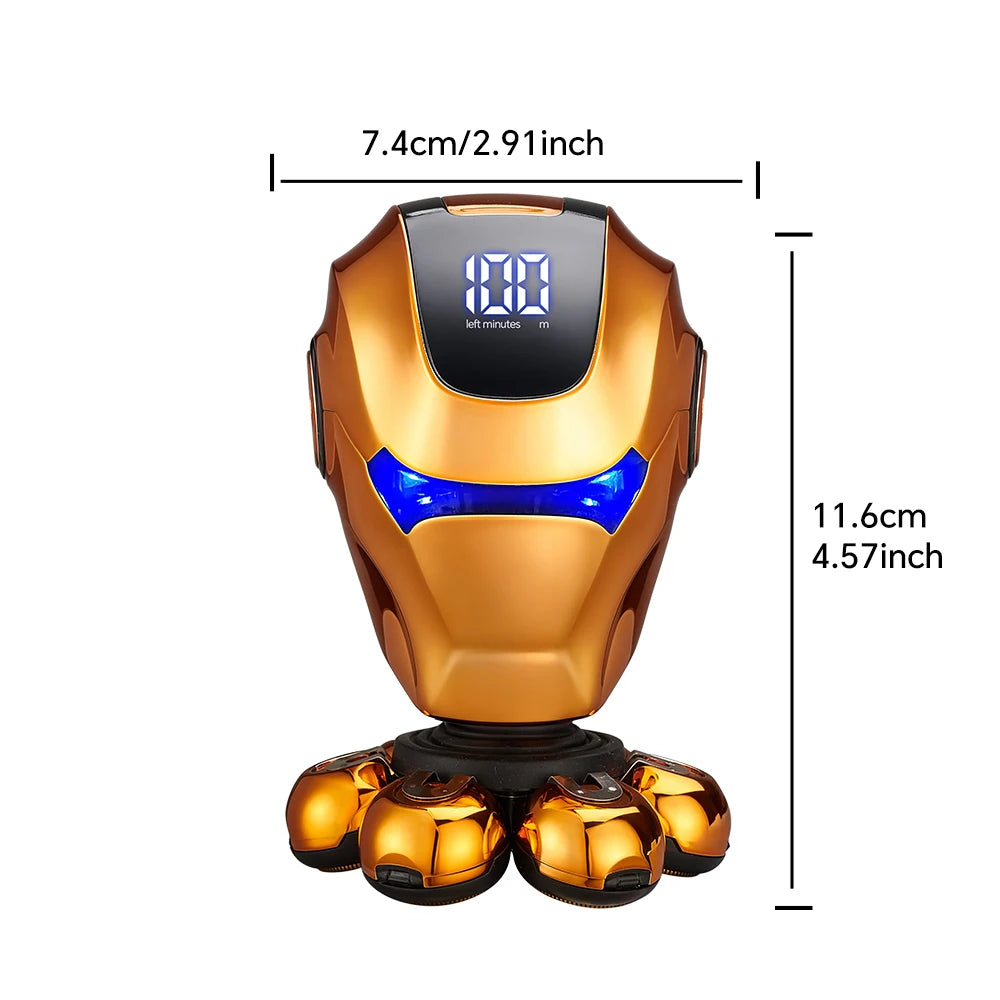 LED digital electric shaver set - nose hair trimmer, hair clipper, cleaning brush, exfoliating brush