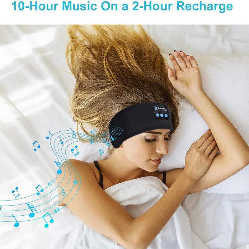 Écouteurs Bluetooth sans fil, haut-parleur sans fil, casque musical, bandeau de sport avec musique intégrée sur le côté pour dormir, masque pour les yeux, casque de voyage