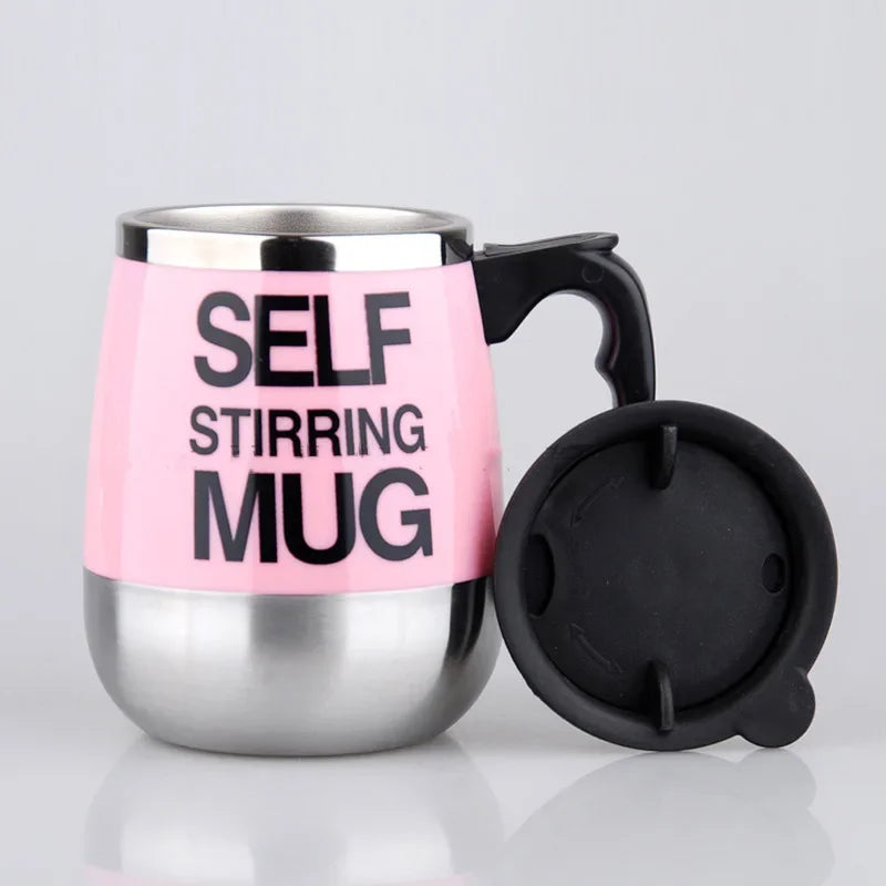 Mug magnétique automatique auto-mélangeur (Tasse à café électrique à mélange magnétique automatique, tasse à jus/lait auto-mélangeante, acier inoxydable, 401-500 ml)