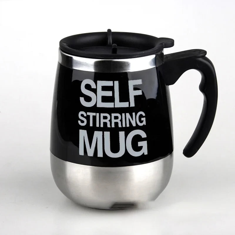 Mug magnétique automatique auto-mélangeur (Tasse à café électrique à mélange magnétique automatique, tasse à jus/lait auto-mélangeante, acier inoxydable, 401-500 ml)
