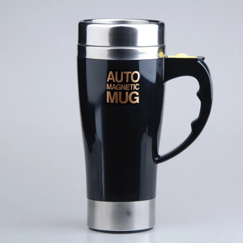 Mug magnétique automatique auto-mélangeur (Tasse à café électrique à mélange magnétique automatique, tasse à jus/lait auto-mélangeante, acier inoxydable, 401-500 ml)