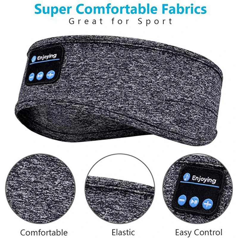 Écouteurs Bluetooth sans fil, haut-parleur sans fil, casque musical, bandeau de sport avec musique intégrée sur le côté pour dormir, masque pour les yeux, casque de voyage