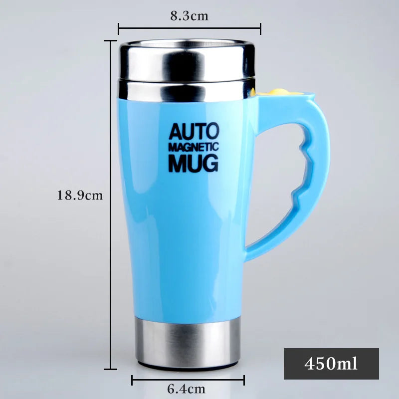 Mug magnétique automatique auto-mélangeur (Tasse à café électrique à mélange magnétique automatique, tasse à jus/lait auto-mélangeante, acier inoxydable, 401-500 ml)