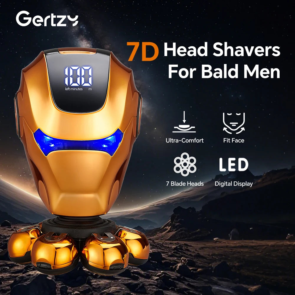 LED digital electric shaver set - nose hair trimmer, hair clipper, cleaning brush, exfoliating brush
