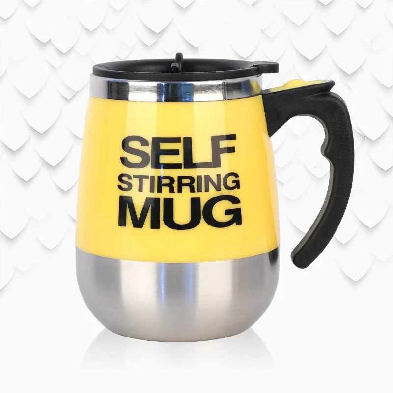 Mug magnétique automatique auto-mélangeur (Tasse à café électrique à mélange magnétique automatique, tasse à jus/lait auto-mélangeante, acier inoxydable, 401-500 ml)