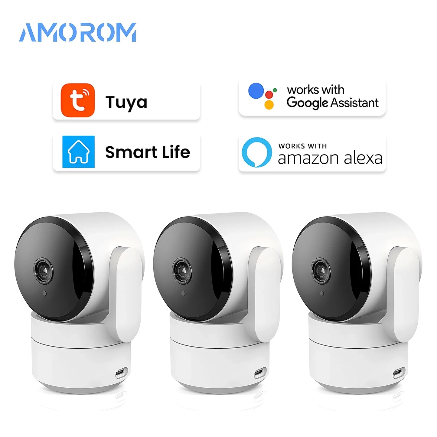 Caméra WiFi Tuya 1080P Intérieure 360° PTZ, Moniteur Bébé et Animaux, Vision Nocturne IR, Détection IA, Caméra de Surveillance IP P2P avec Google Alexa