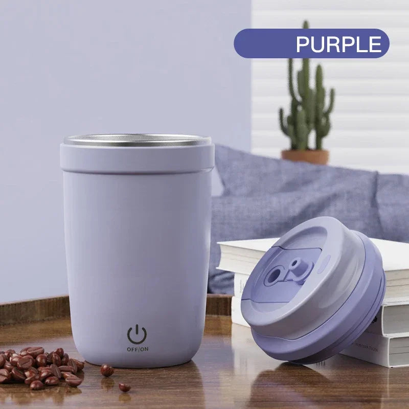 Mug magnétique automatique auto-mélangeur (Tasse à café électrique à mélange magnétique automatique, tasse à jus/lait auto-mélangeante, acier inoxydable, 401-500 ml)