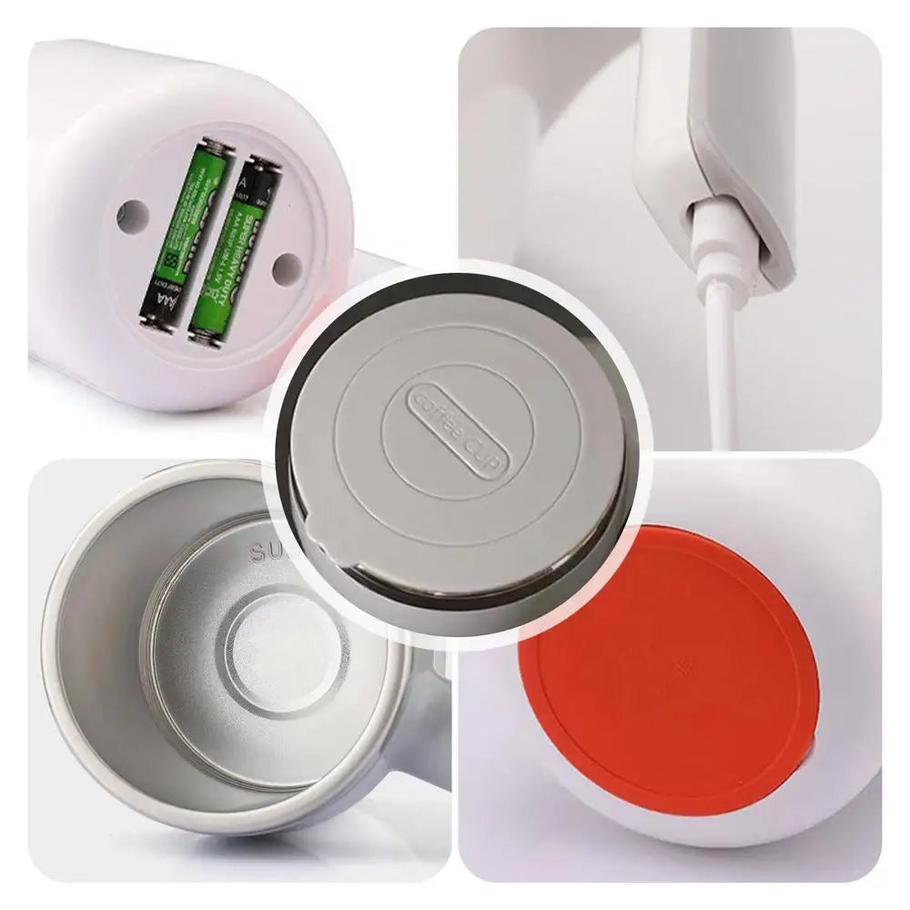 Tasse de voyage agitatrice 380 ml, tasse de voyage magnétique auto-agitante, tasse électrique étanche rotative pour mélanger l'eau au sucre brun.