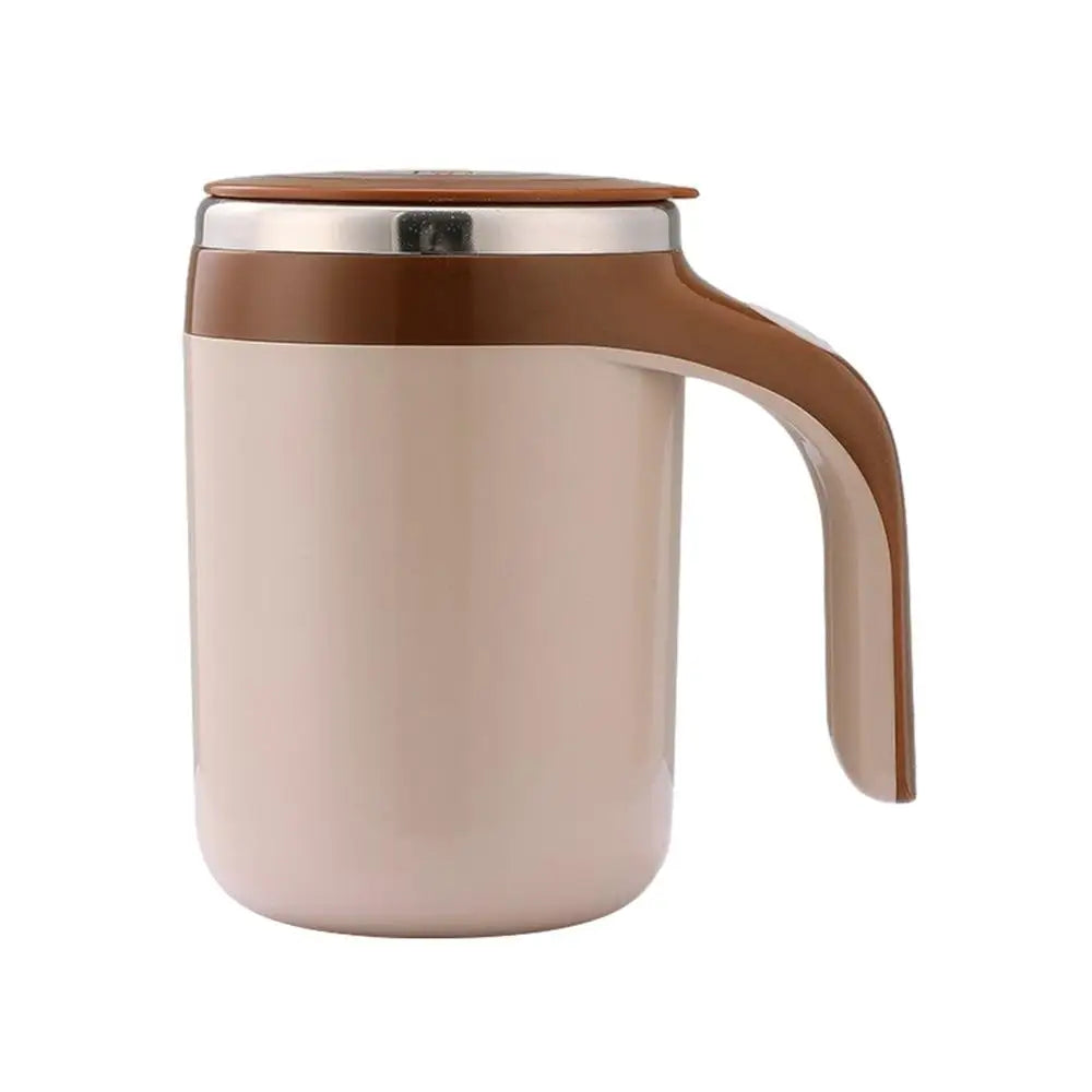Tasse de voyage agitatrice 380 ml, tasse de voyage magnétique auto-agitante, tasse électrique étanche rotative pour mélanger l'eau au sucre brun.
