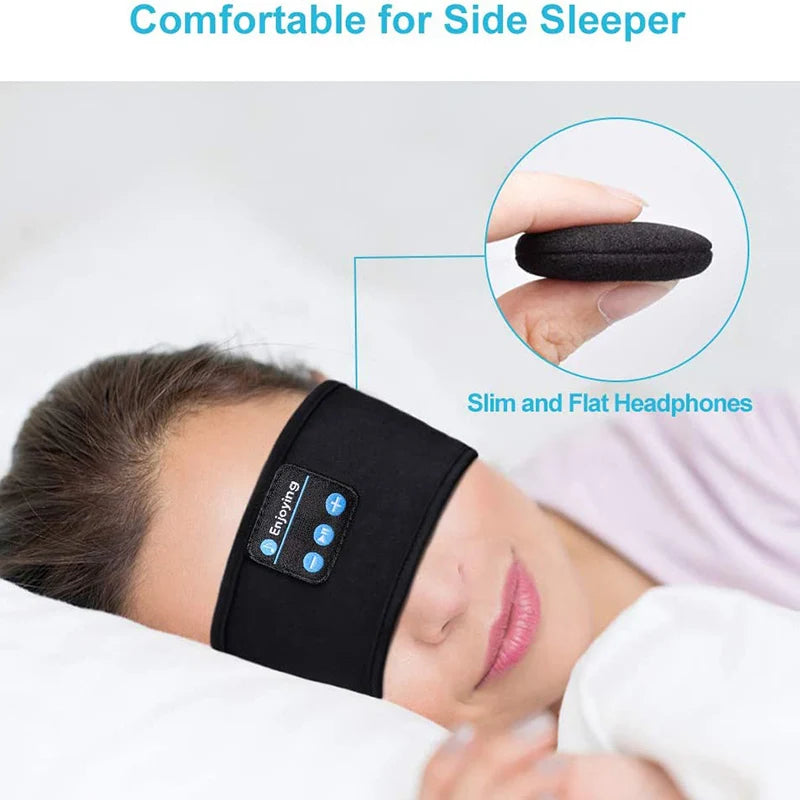 Écouteurs Bluetooth sans fil, haut-parleur sans fil, casque musical, bandeau de sport avec musique intégrée sur le côté pour dormir, masque pour les yeux, casque de voyage