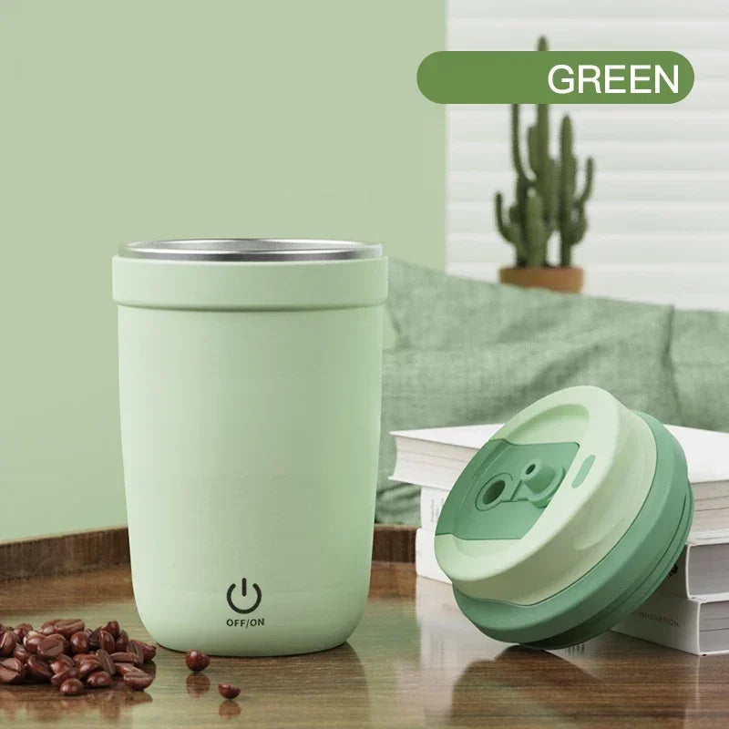 Mug magnétique automatique auto-mélangeur (Tasse à café électrique à mélange magnétique automatique, tasse à jus/lait auto-mélangeante, acier inoxydable, 401-500 ml)