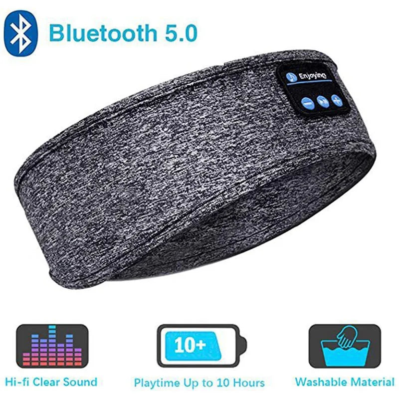 Écouteurs Bluetooth sans fil, haut-parleur sans fil, casque musical, bandeau de sport avec musique intégrée sur le côté pour dormir, masque pour les yeux, casque de voyage