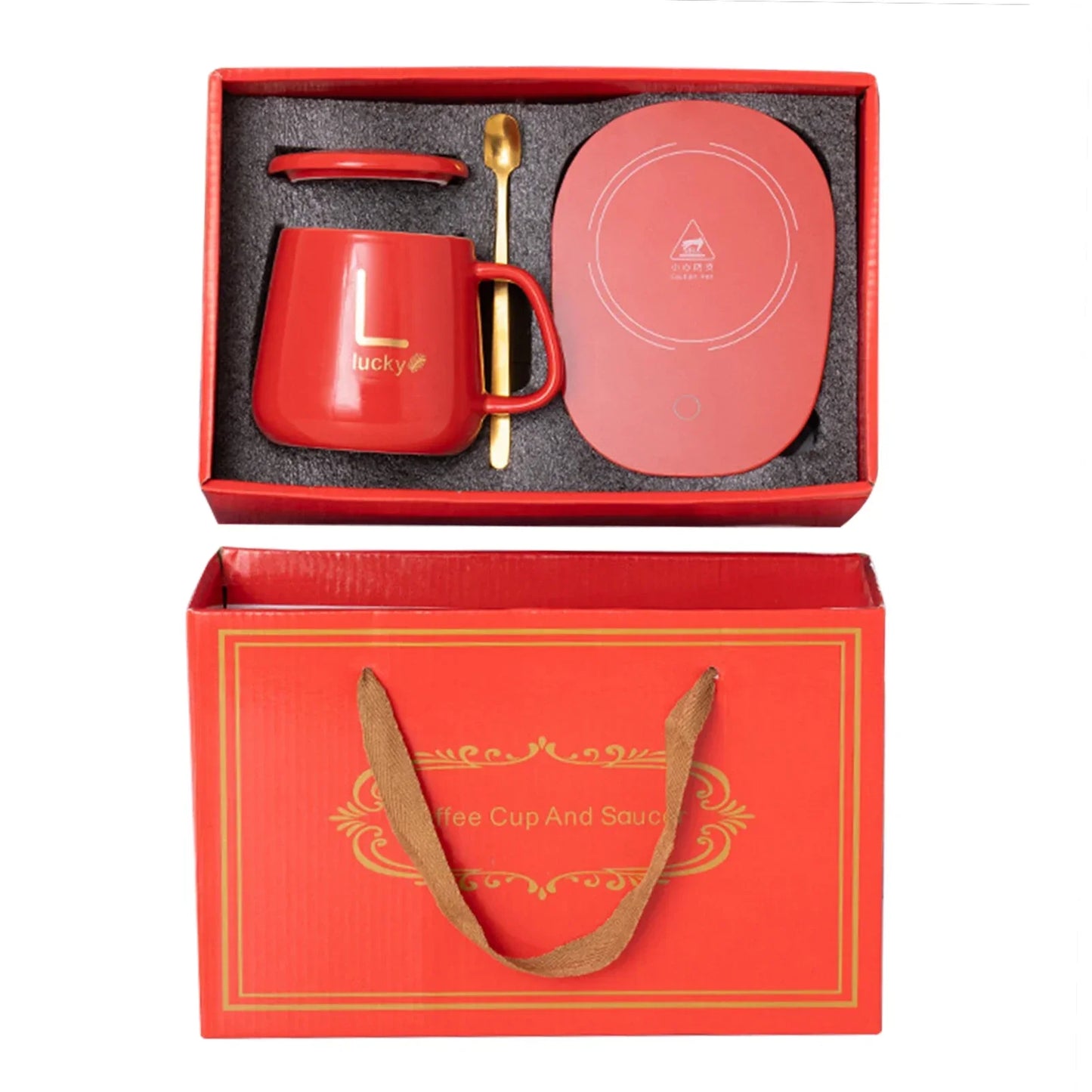 Mug à café intelligent chauffant à 55℃, tasse électrique en céramique 400 ml pour chauffer le lait et le thé, ensemble de tasses multifonctions avec thermostat, idéal comme cadeau