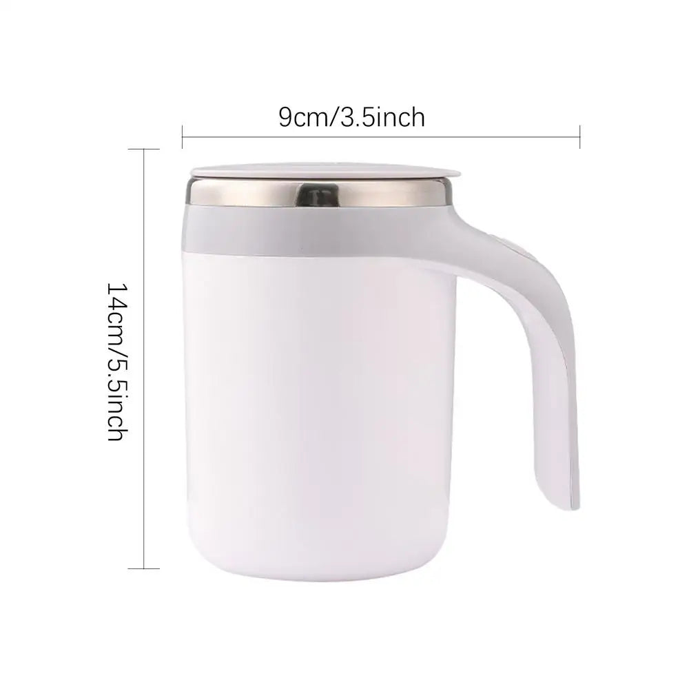 Tasse de voyage agitatrice 380 ml, tasse de voyage magnétique auto-agitante, tasse électrique étanche rotative pour mélanger l'eau au sucre brun.