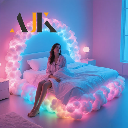AJK Smart Cloud-Shaped LED String Lights - Color-Changing USB-Powered Mood Lighting with Adjustable DIY Shapes, Button Control for Bedroom, Game Room & Party Ambiance, Modern Decorative Night Light, LED Lights for Bedroom, Ar