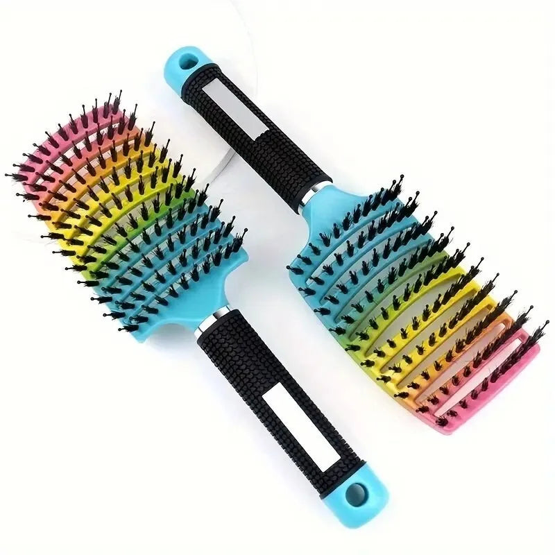 Detangling Hair Brush Women Bristle&Nylon Scalp Massage Comb Anti Static Wet Curly Hair Comb Hairdressing Combs Styling Tools