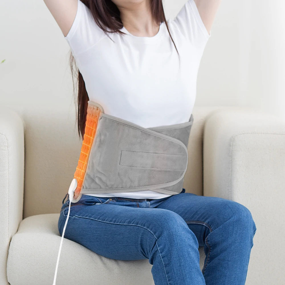 Ceinture chauffante électrique avec coussin chauffant Ceinture de soutien chauffante pour le dos, couverture chauffante pour bureau et maison, contrôle de la température, ceinture chauffante pour la taille, mains, jambes et abdomen.